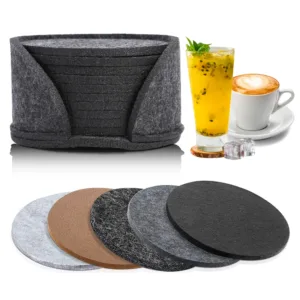 11pcs Round Felt Coaster Dining Table Protector