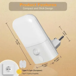 2pcs Night Light with Motion Sensor, 5